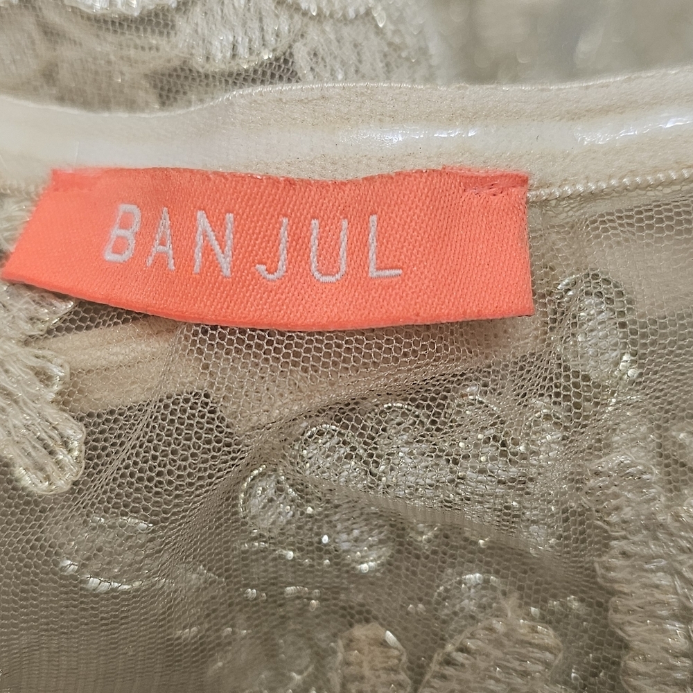 Banjul Womens Lace Mesh Grunge Gypsy Party Halter Crop Top - Picture 10 of 10